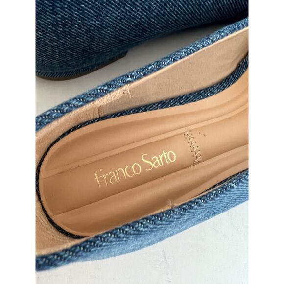 NEW Franco Sarto Vana Blue Denim Round Toe Ballet Flat Slip On Shoes Size 8.5M - Picture 7 of 9